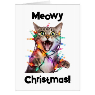 Meowy Christmas Cat Giant Novelty Greeting Card