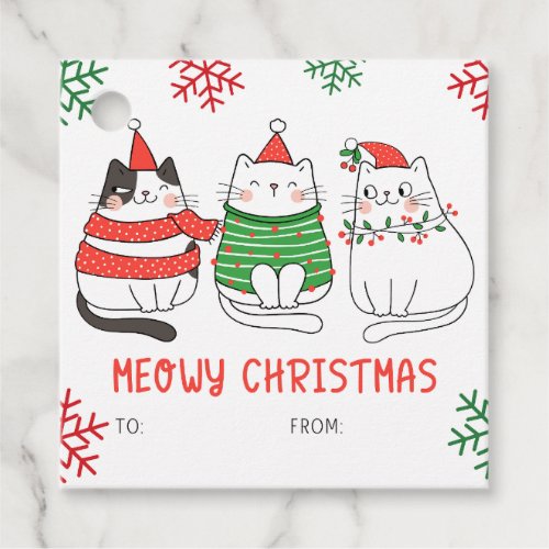Meowy Christmas Cat Gift Tags