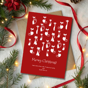 Meowy christmas cat holiday card