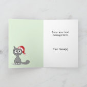 Meowy Christmas Cat Holiday Greeting Card (Inside)