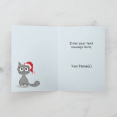 Meowy Christmas Cat Holiday Greeting Card (Inside)