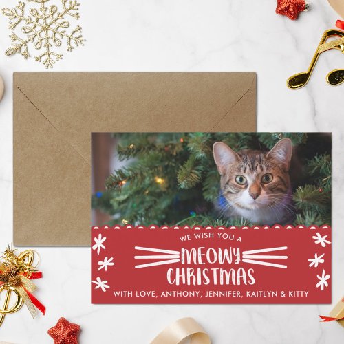 Meowy Christmas  Cat Holiday Photo