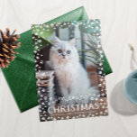 Meowy Christmas Cat Lover Family Photo Card<br><div class="desc">Send this "meowy Christmas" card out this Christmas season and share your fur baby's face with friends and family. After all, your cat is part of the family! Customize this card with a full-bleed photo of your cat and the text of your choice all framed by a winter flurry of...</div>