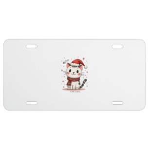 Meowy Christmas Cat Lover Funny Festive Holidays C License Plate