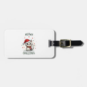 Meowy Christmas Cat Lover Funny Festive Holidays C Luggage Tag