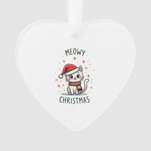 Meowy Christmas Cat Lover Funny Festive Holidays C Ornament