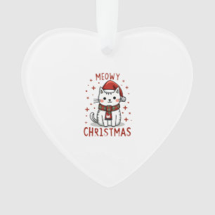 Meowy Christmas Cat Lover Funny Festive Holidays C Ornament