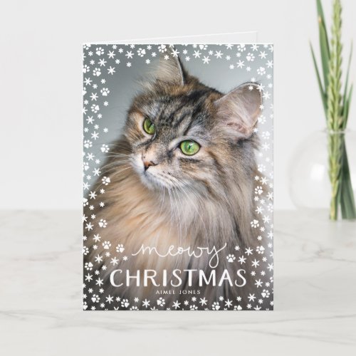Meowy Christmas Cat Lover Holiday Greeting Card