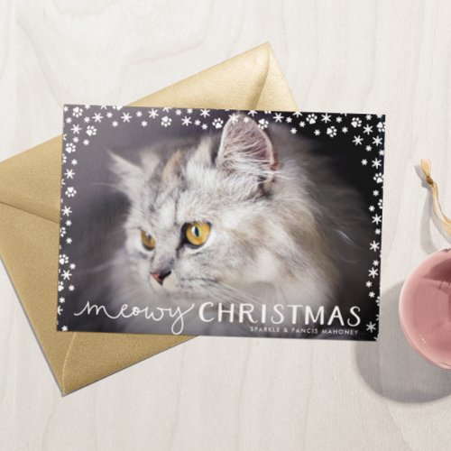 Meowy Christmas Cat Lover Holiday Photo Card