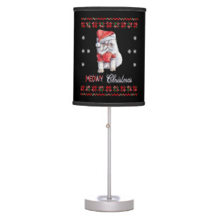 Meowy Christmas, Cat Lover Merry Christmas catmas Table Lamp