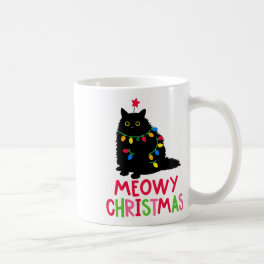 Meowy Christmas Cat Merry Catmas Funny Cats Family Coffee Mug