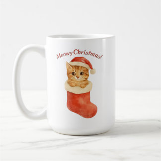 Meowy Christmas Cat Mug – Holiday Gift