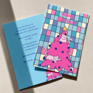 Meowy Christmas Cat Party Invitation