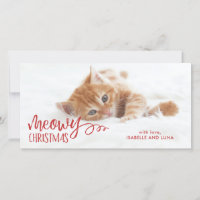 Meowy Christmas Cat Pet Holiday Photo Card