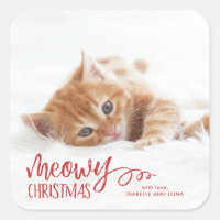 Meowy Christmas Cat Pet Holiday Sticker