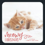 Meowy Christmas Cat Pet Holiday Sticker<br><div class="desc">Spread the love this holiday season with a unique and super cute pet holiday sticker that says "Meowy Christmas"</div>