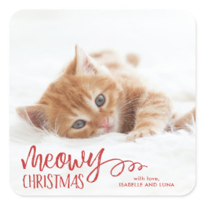 Meowy Christmas Cat Pet Holiday Sticker