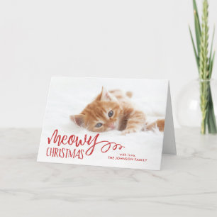Meowy Christmas Cat Pet Photo Holiday Card