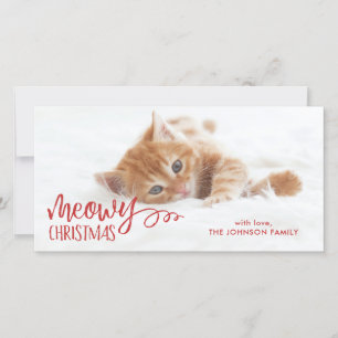 Meowy Christmas Cat Pet Photo Holiday Card