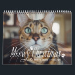 Meowy Christmas Cat Photo Calendar<br><div class="desc">"Meowy Christmas" with paws over full bleed cover photo and individual photos for each month and on the back</div>