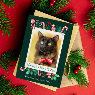 Meowy Christmas Cat Photo Christmas Holiday Card