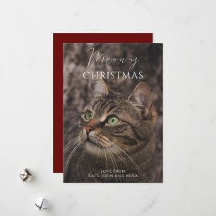 Meowy Christmas Cat Photo Holiday Card
