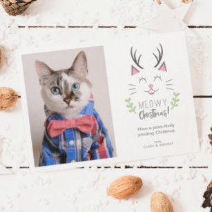 Meowy Christmas   Cat Photo Holiday Card