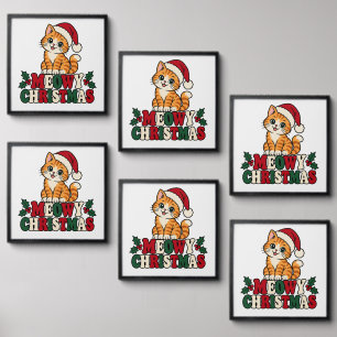 Meowy Christmas Cat Photo Tiles Set