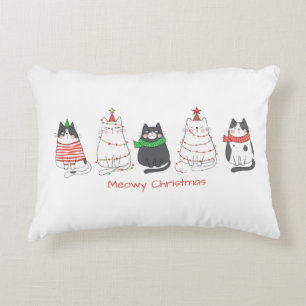 Meowy Christmas Cat Pillow • Cute Holiday Pet Love