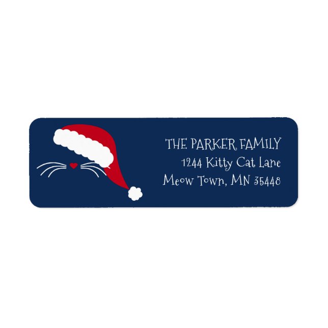 Meowy Christmas Cat Return Address Label (Front)