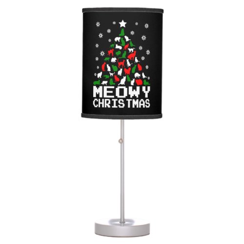 Meowy Christmas Cat Tree Ugly Table Lamp