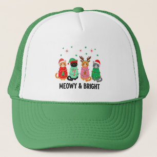 Meowy Christmas Cat Trucker Hat