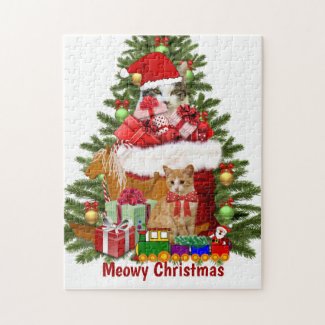 Meowy Christmas Cats and Holiday Tree