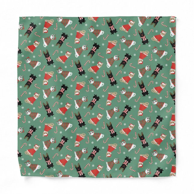 Meowy Christmas Cats Bandana (Front)