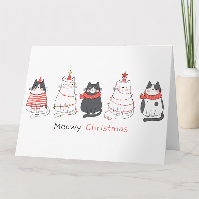 Meowy Christmas Cats Card (Front)