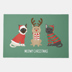 Meowy Christmas Cats Doormat