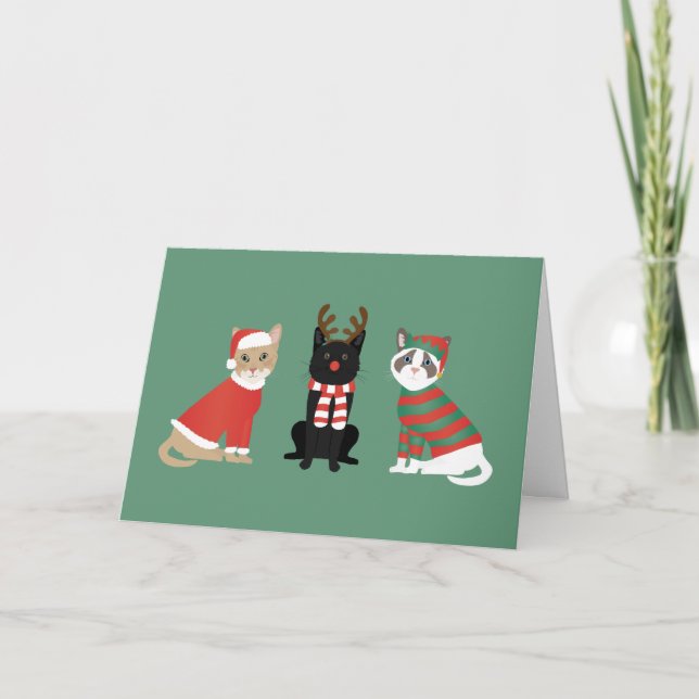 Meowy Christmas Cats Holiday Card (Front)