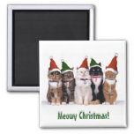 &quot;meowy Christmas!&quot; Cats In Hats Magnet at Zazzle