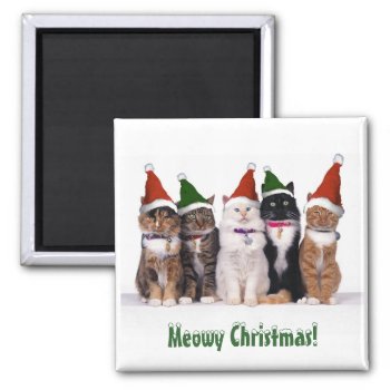 "meowy Christmas!" Cats In Hats Magnet by kokobaby at Zazzle