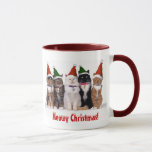 &quot;meowy Christmas!&quot; Cats In Hats Mug at Zazzle