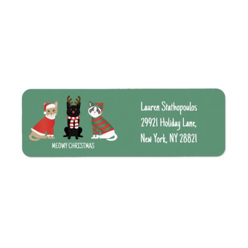 Meowy Christmas Cats Label