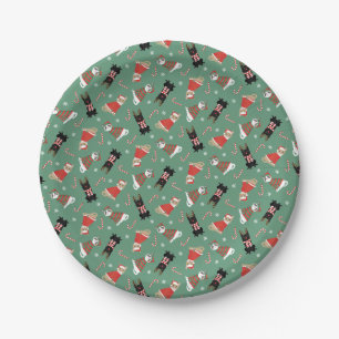 Meowy Christmas Cats Paper Plates
