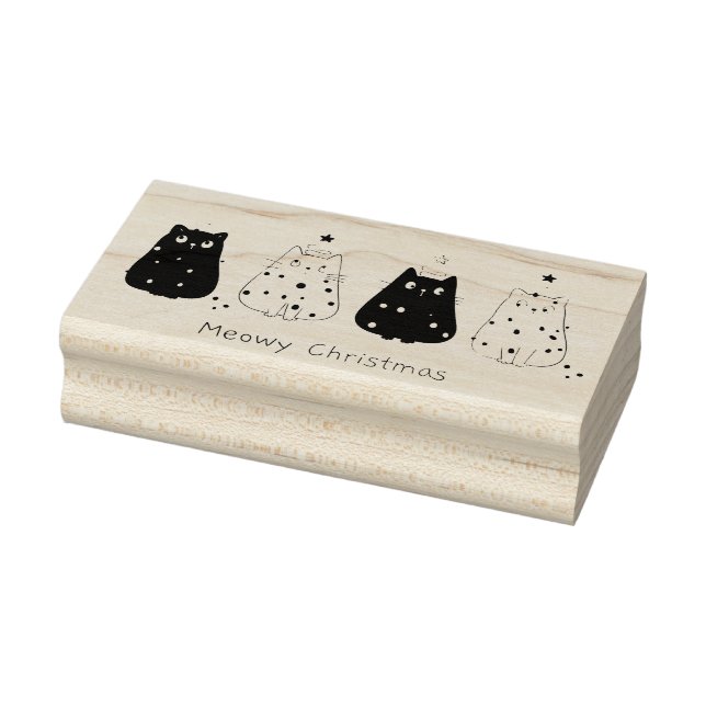 Meowy Christmas Cats  Rubber Stamp (Stamp)