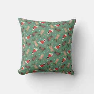 Meowy Christmas Cats Throw Pillow