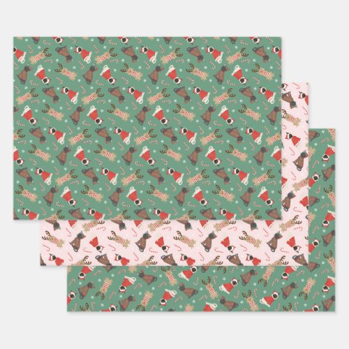 Meowy Christmas Cats Wrapping Paper Sheets
