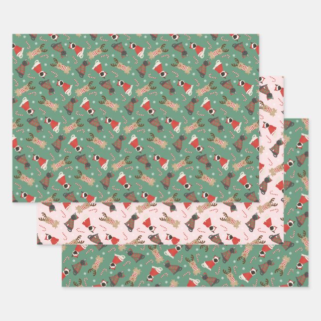 Meowy Christmas Cats Wrapping Paper Sheets (Set)