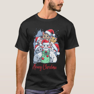 Meowy Christmas Christmas Cat retro T-Shirt