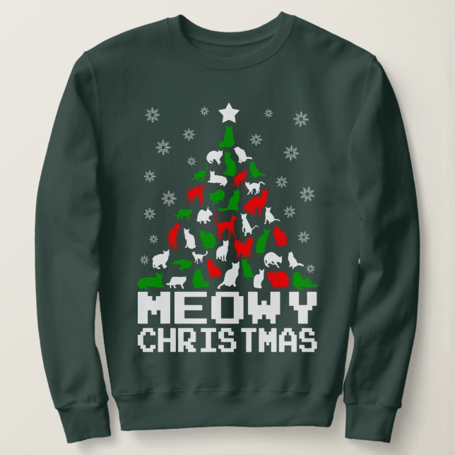 Meowy Christmas - christmas gift ideas 2022 Sweatshirt (Design Front)