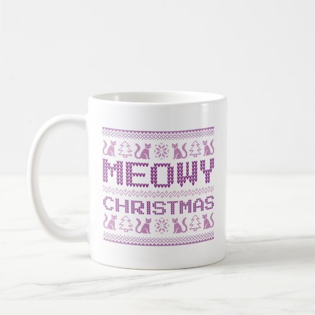 Meowy Christmas Coffee Mug (Left)