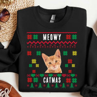 Meowy Christmas Custom Cat Photo Ugly Xmas